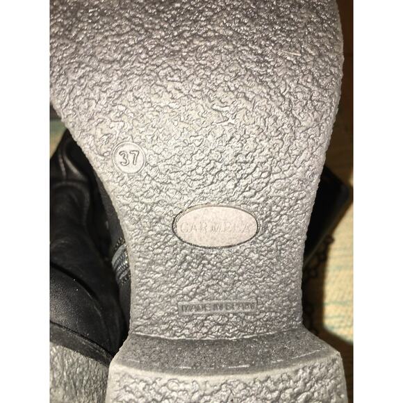 knee Hi Black Leather Winter Boots Fur Lining EU Sz 37-Carmela (Made in Spain) - Picture 12 of 12